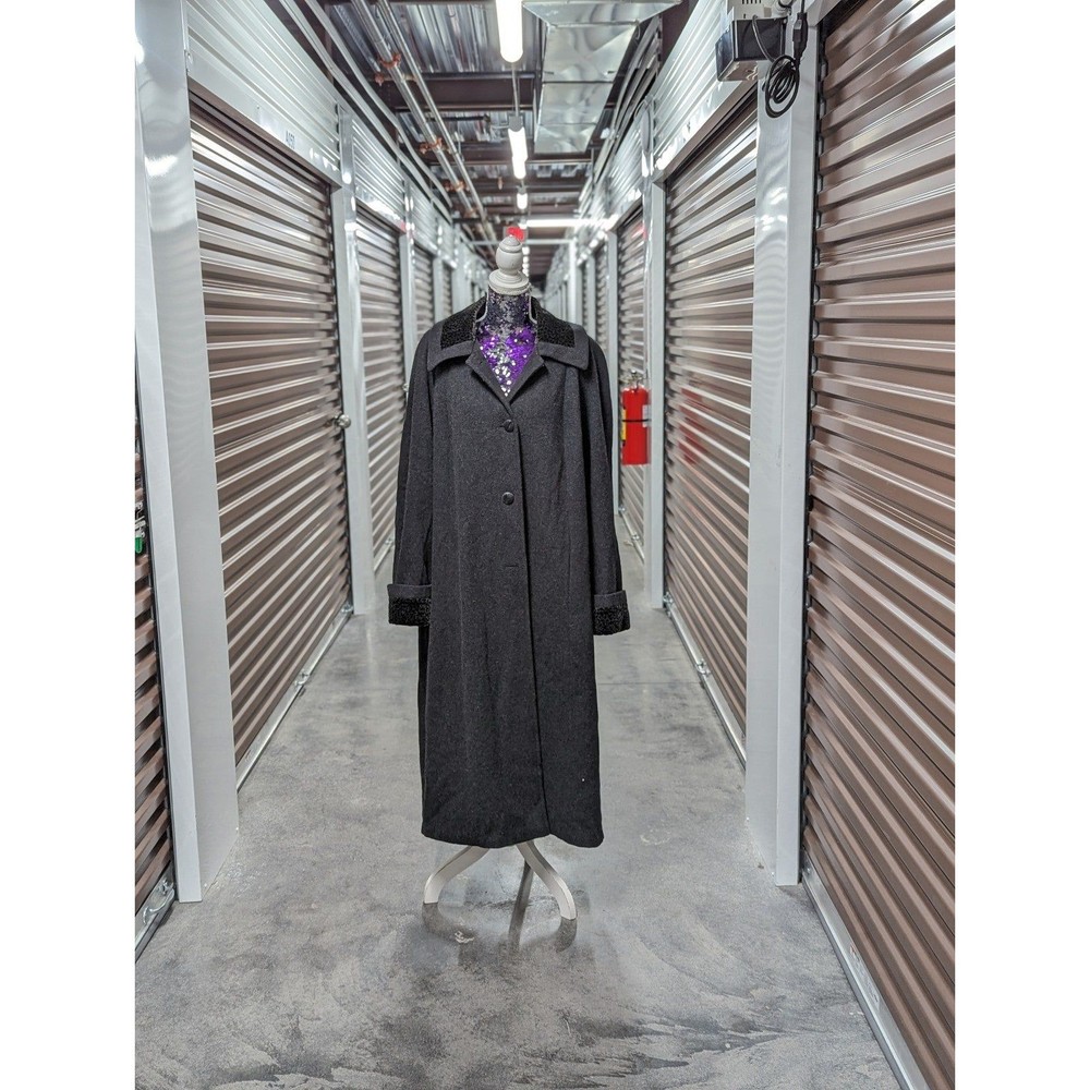 Vintage Jo-D Women's Heavy Long Black Wool Pea Coat